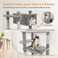 PAWZ Road Cat Tree, 136 cm high | with spacious hammock | sleeping house and scratching post | two padded platforms | cat house suitable for large indoor cats