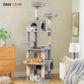 PAWZ Road Cat Tree, 136 cm high | with spacious hammock | sleeping house and scratching post | two padded platforms | cat house suitable for large indoor cats
