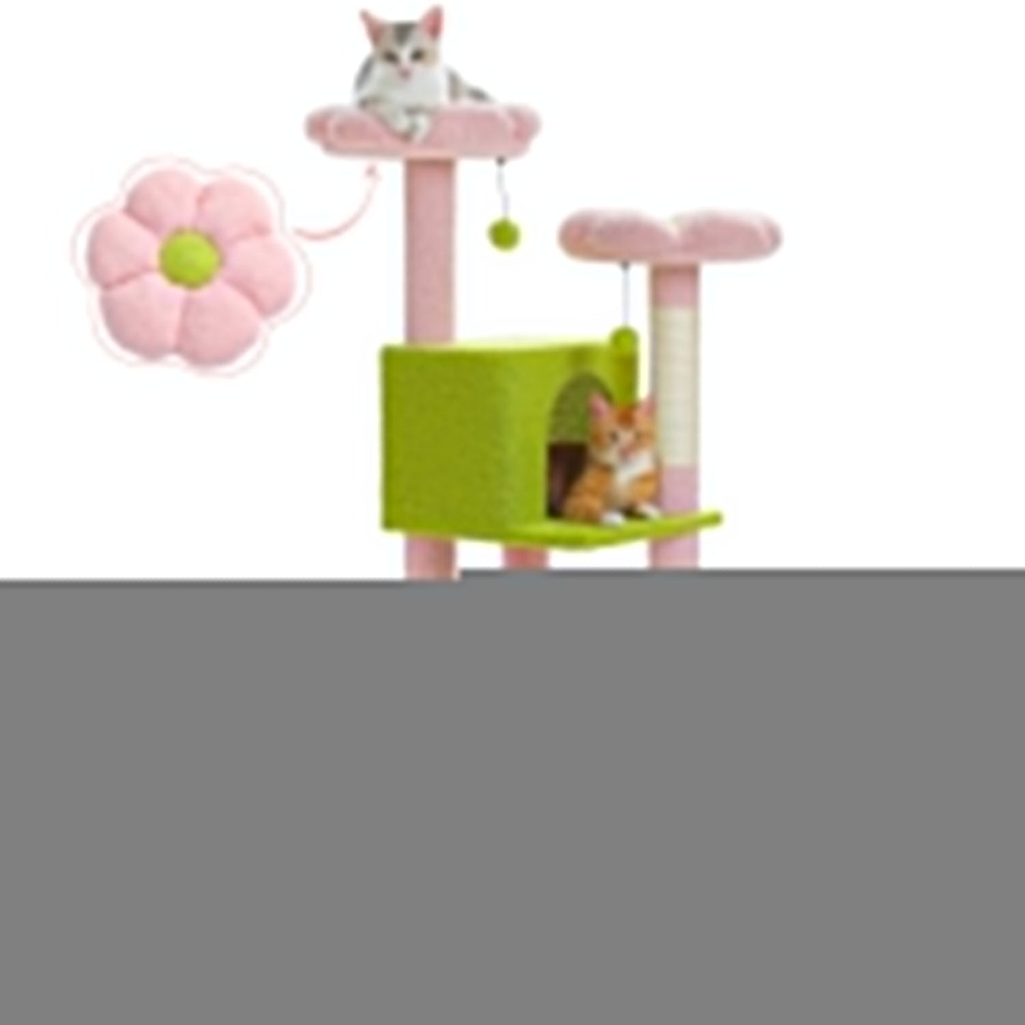 PAWZ Road Kratzbaum, 133 cm mehrstufiger Katzenbaum für Wohnungskatzen, plüschiges Katzenhaus mit 2 gepolsterten Liegeflächen, 2 Schlafhäusern & 2 Kratzpfeilern