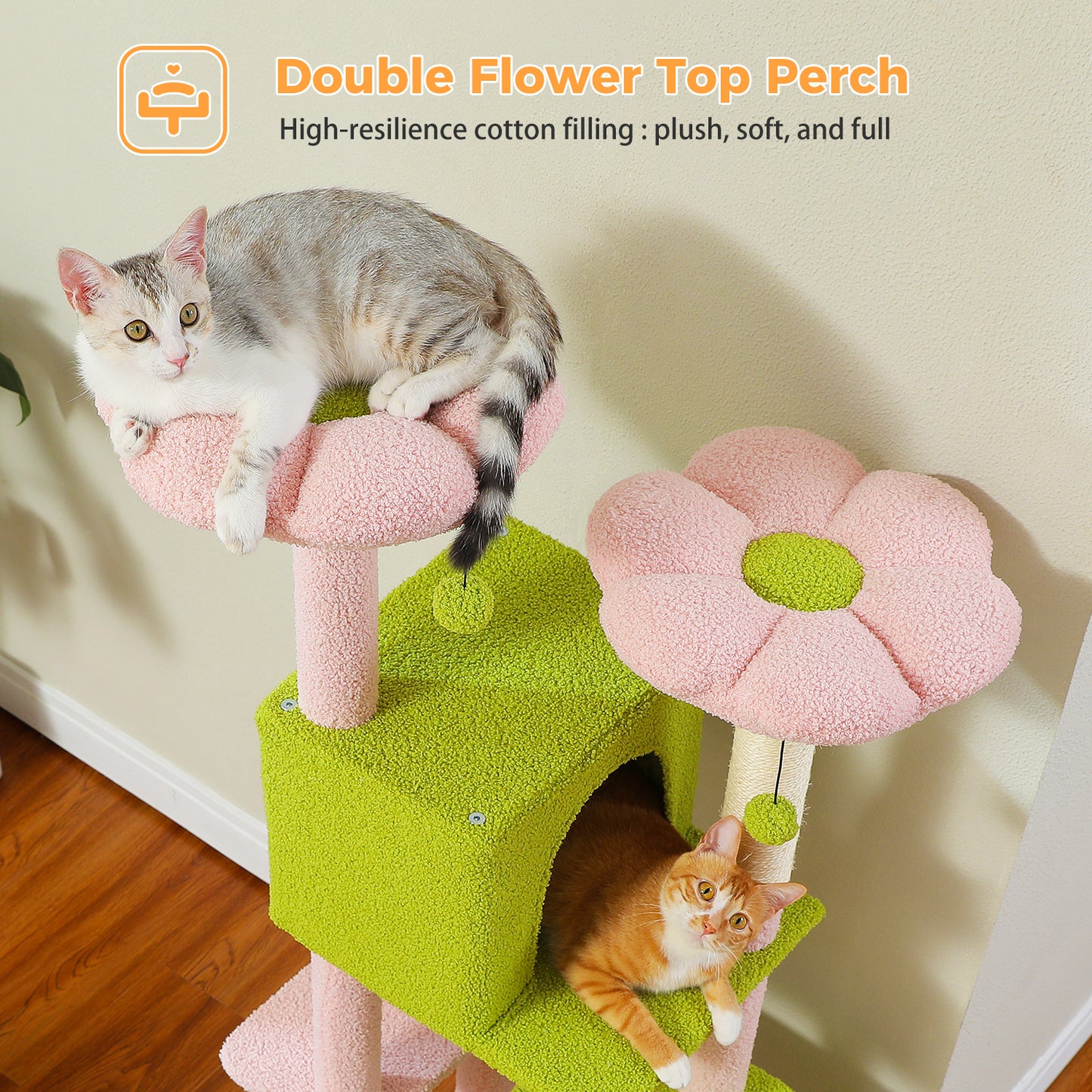 PAWZ Road XXL-Rascador | Torre para gatos de 180 cm para apartamentos | Con columnas para rascar, casa para dormir y plataforma de observación de varios niveles