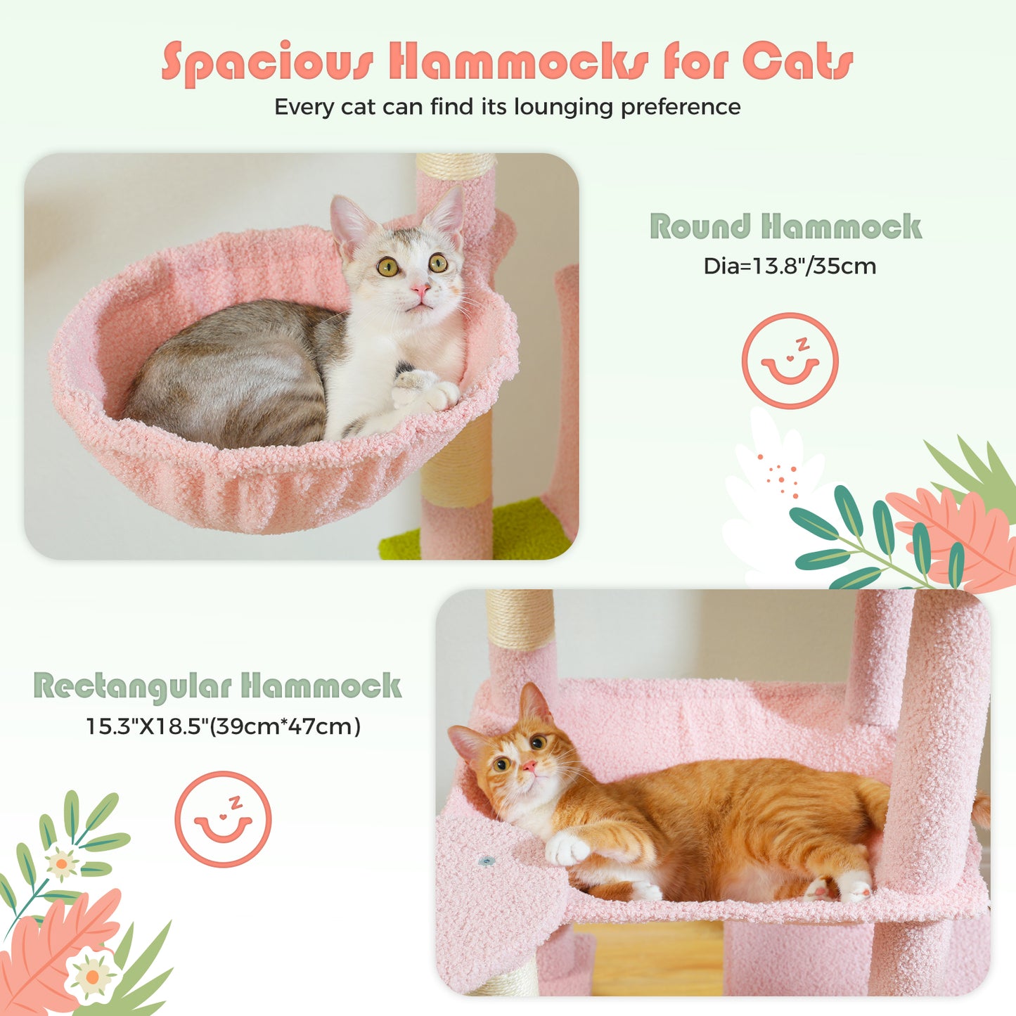 PAWZ Road XXL-Rascador 175 cm para gatos de apartamento | Con gran hamaca | Torre para gatos adultos | Incl. poste rascador, casa de dormir y plataforma de observación