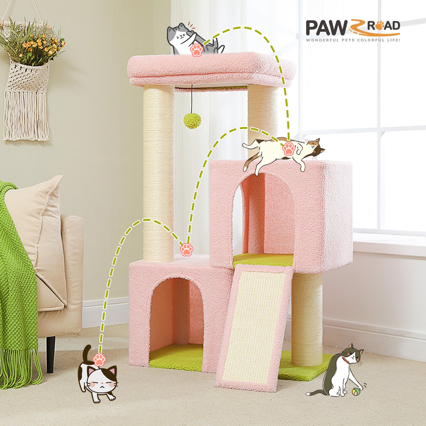 PAWZ Road [MADE IN EU] 114cm MEGA Kratzbaum (Grau)