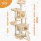 PAWZ Road XXL-Árbol rascador 162cm | Columnas rascadoras envueltas en sisal | Con gran hamaca + 2 plataformas superiores | Incl. pelotas de juego intercambiables | Para razas de gatos grandes