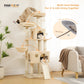 PAWZ Road XXL-Árbol rascador 162cm | Columnas rascadoras envueltas en sisal | Con gran hamaca + 2 plataformas superiores | Incl. pelotas de juego intercambiables | Para razas de gatos grandes