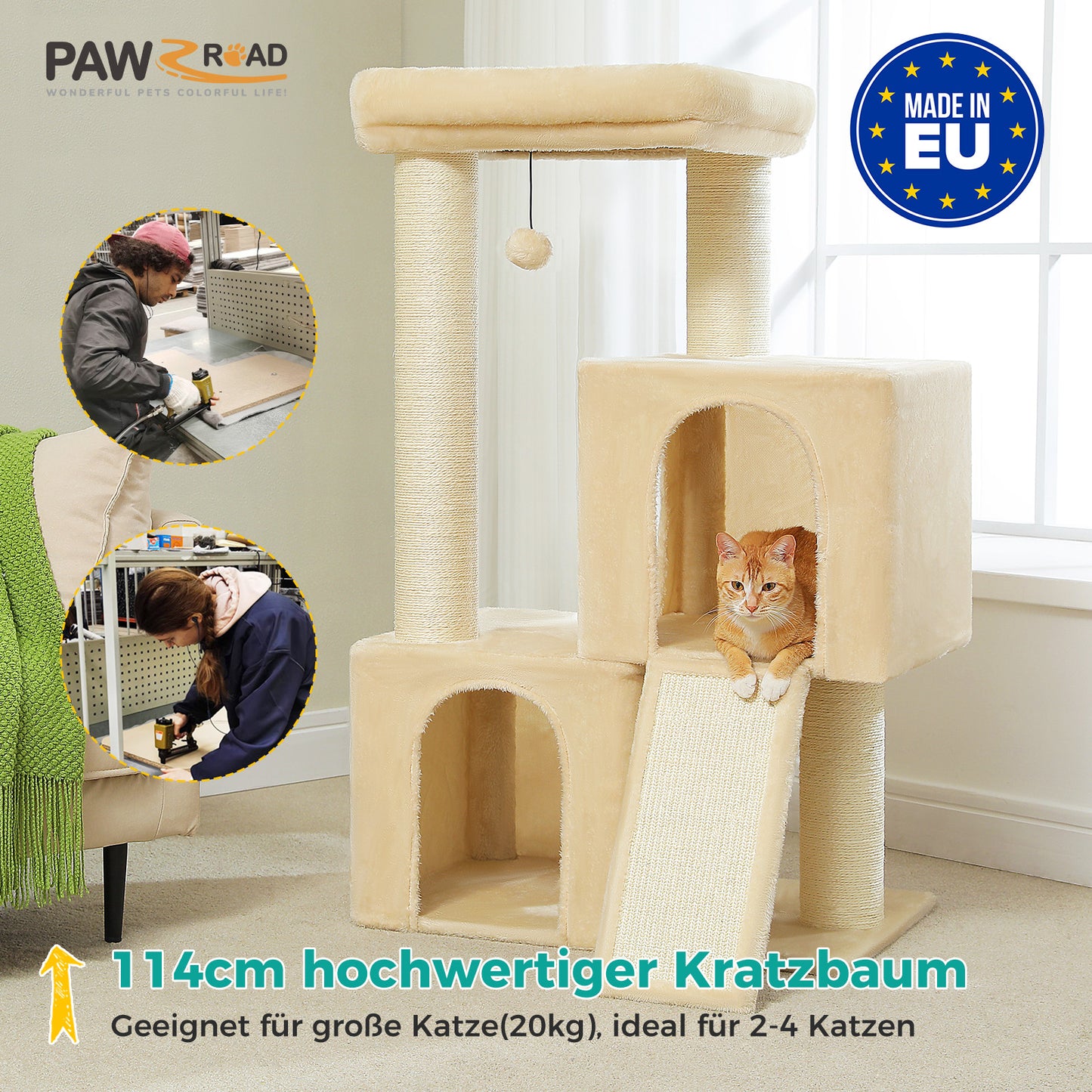 PAWZ Road [MADE IN EU] 114cm MEGA Kratzbaum (Grau)