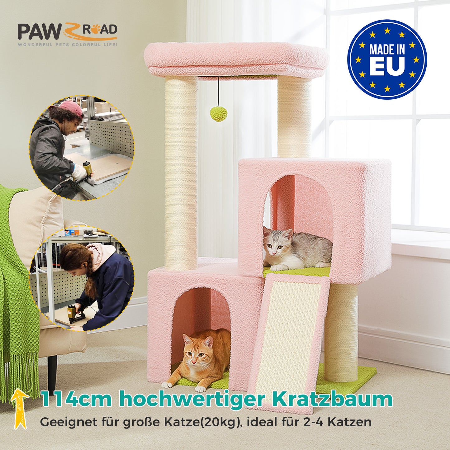 PAWZ Road [MADE IN EU] 114cm MEGA Kratzbaum (Grau)