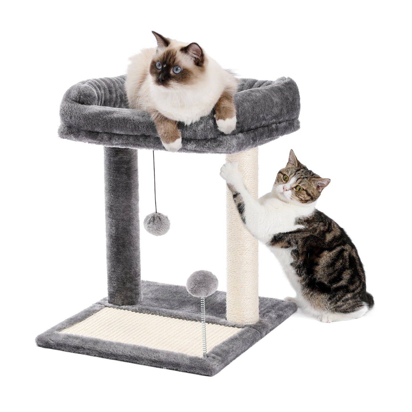 PAWZ Road Kompakter Kratzbaum | 40 cm Länge | Platzwunder für kleine Wohnungen | Stabiler Standfuß